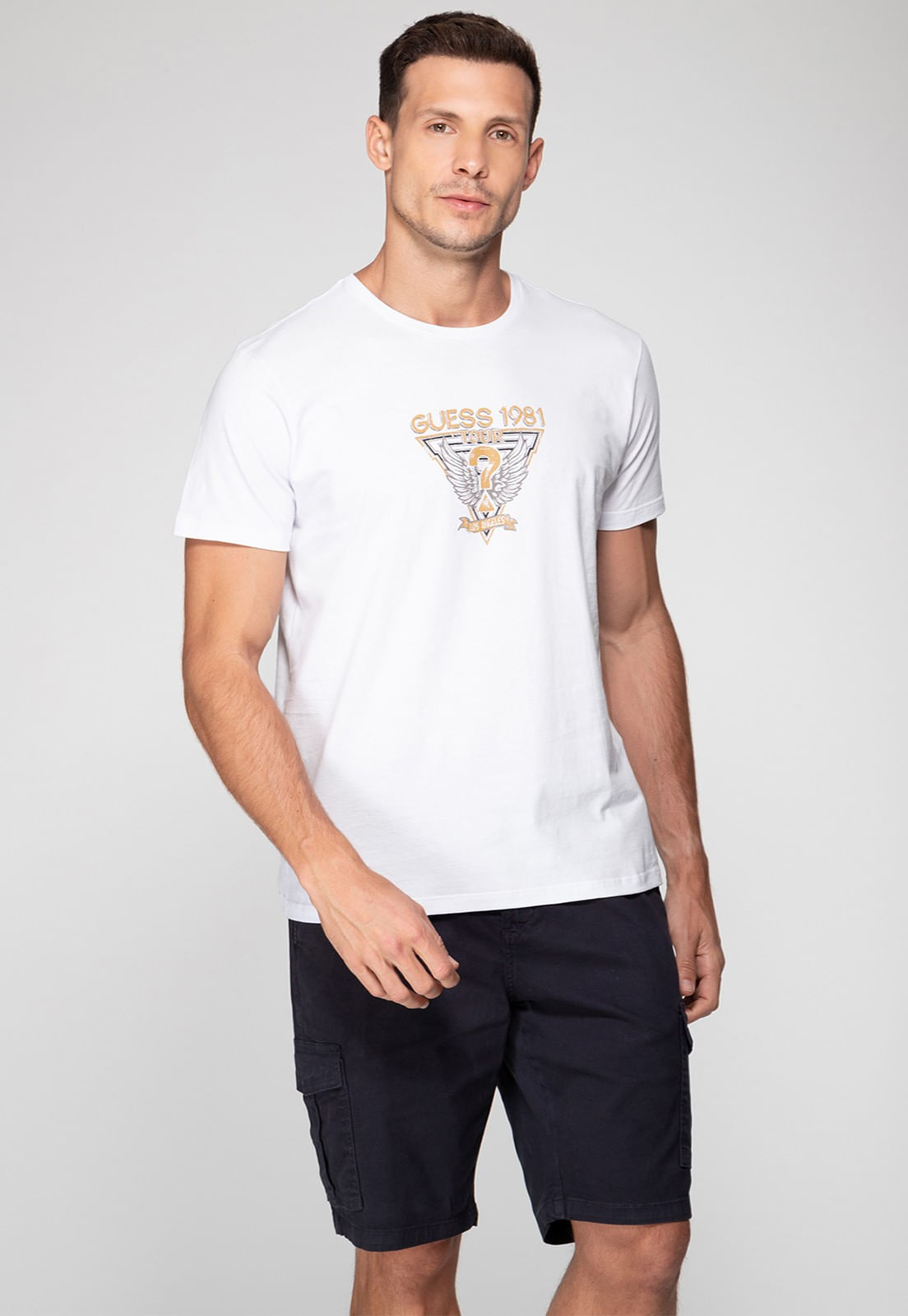 Camiseta Estampada Guess Tour Branco - Imagem 11
