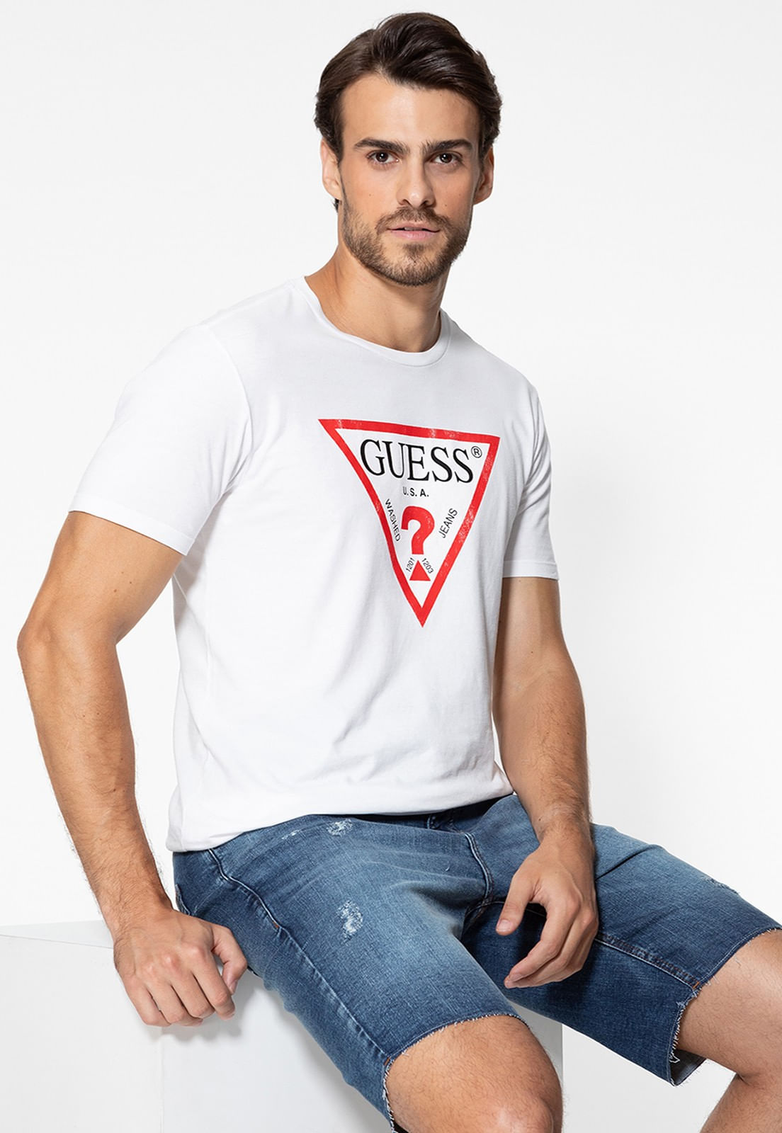 Bermuda Jeans Puídos Azul - Imagem 5