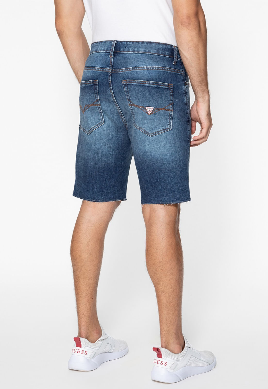 Bermuda Jeans Puídos Azul - Imagem 33