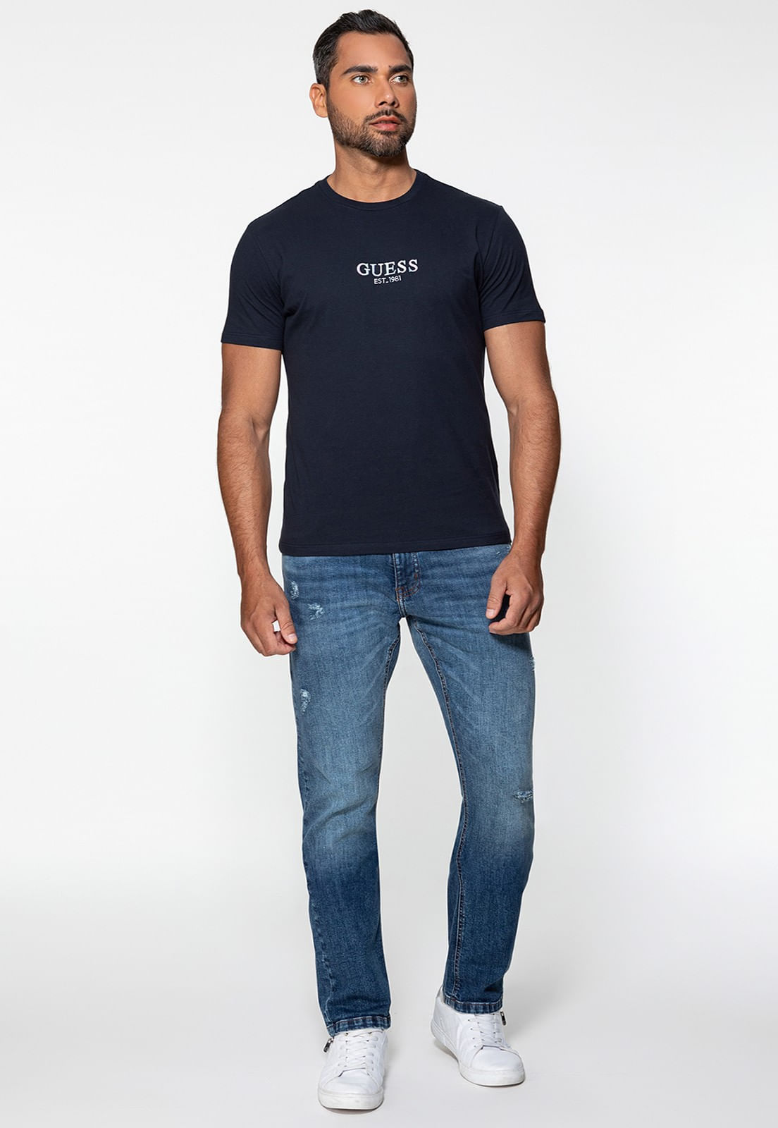 Camiseta Guess Bordado Azul Escuro - Imagem 12