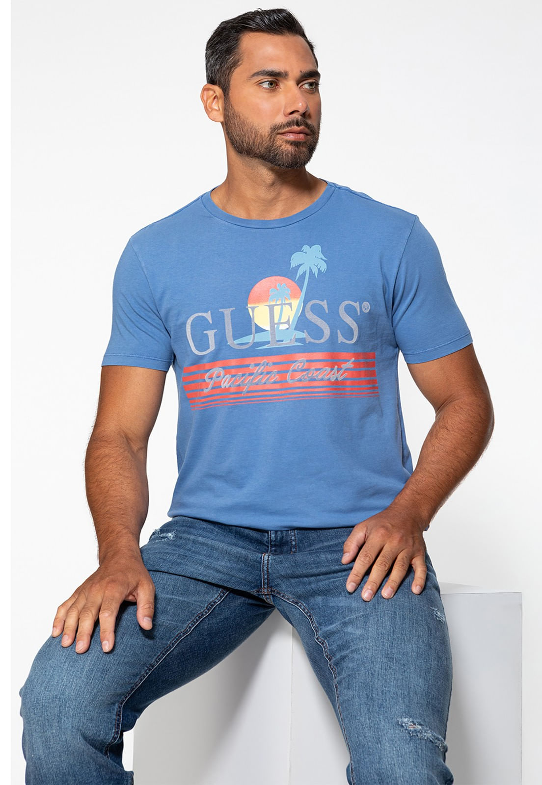 Camiseta Estampa Pacific Coast Azul - Imagem 25