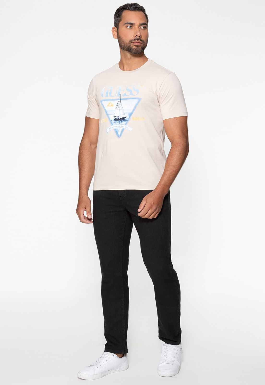 Camiseta Estampa Veleiro Bege - Imagem 2