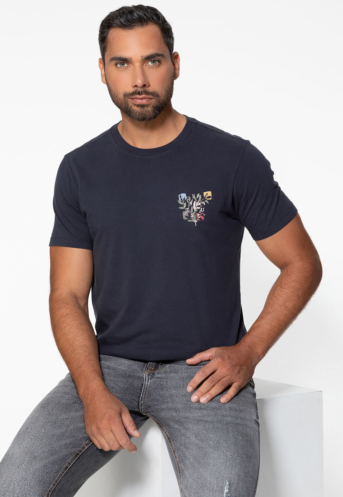 Camiseta Bordado Trust 1981 Azul Escuro - Imagem 5