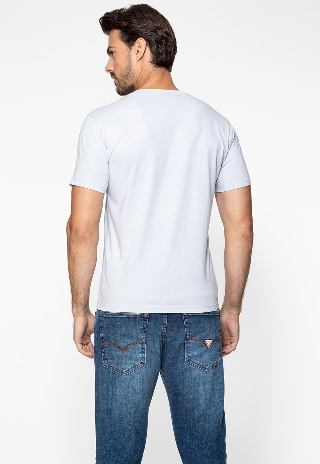 Camiseta Guess Silk Badminton Cinza Claro - Imagem 24