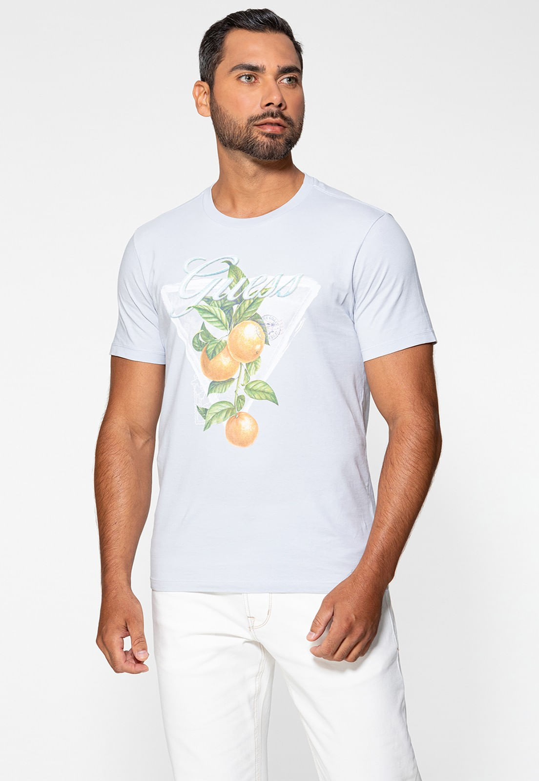 Camiseta Guess Silk Apricot Cinza Claro