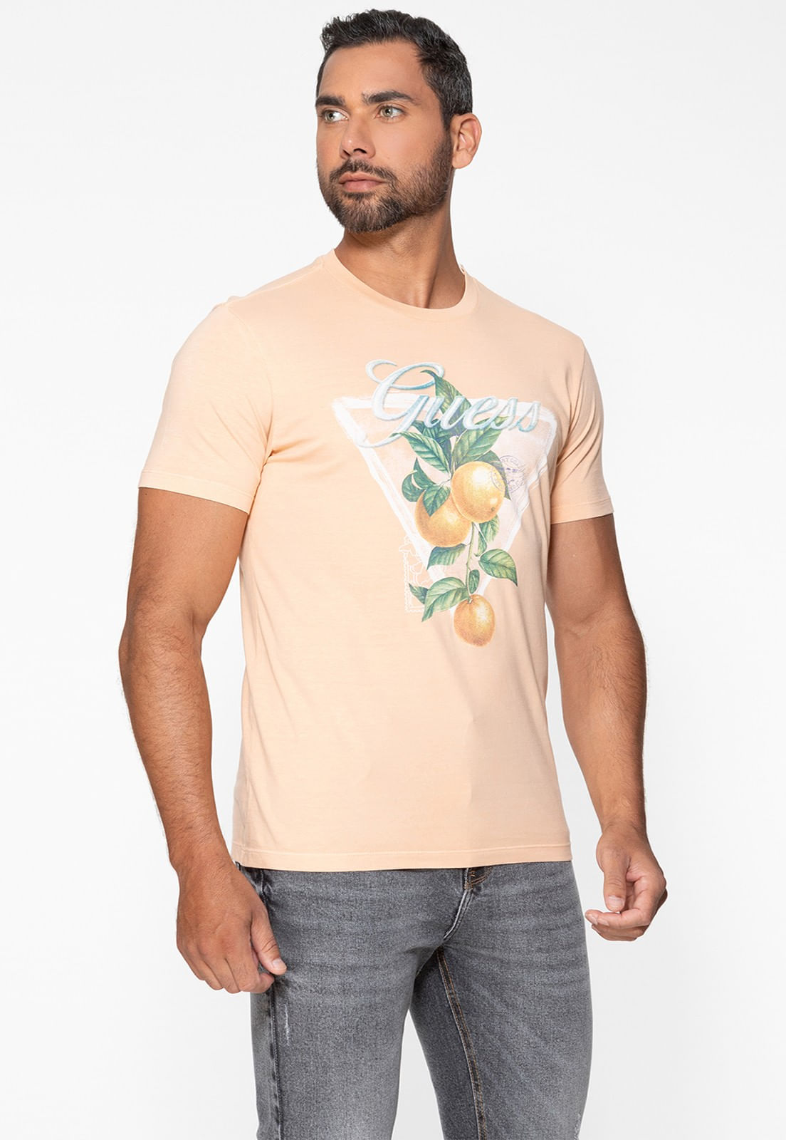 Camiseta Guess Silk Apricot Salmão