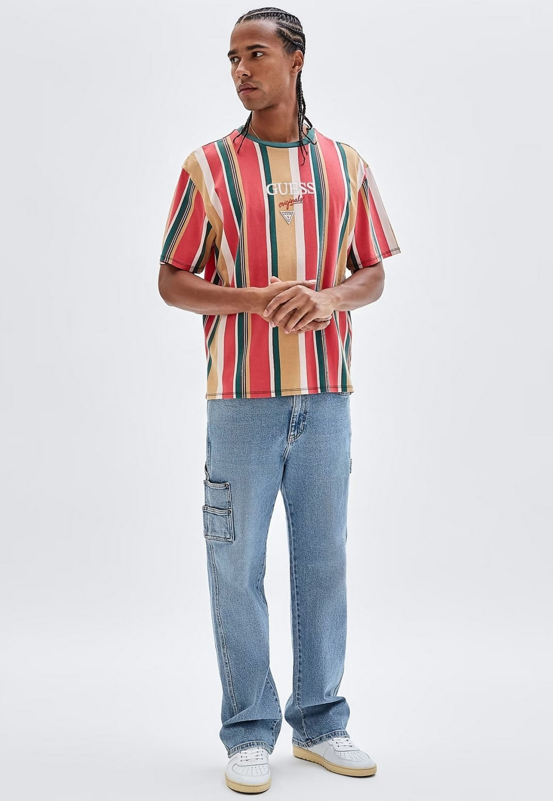 Camiseta Listrada Vertical Og Guess Laranja - Imagem 10