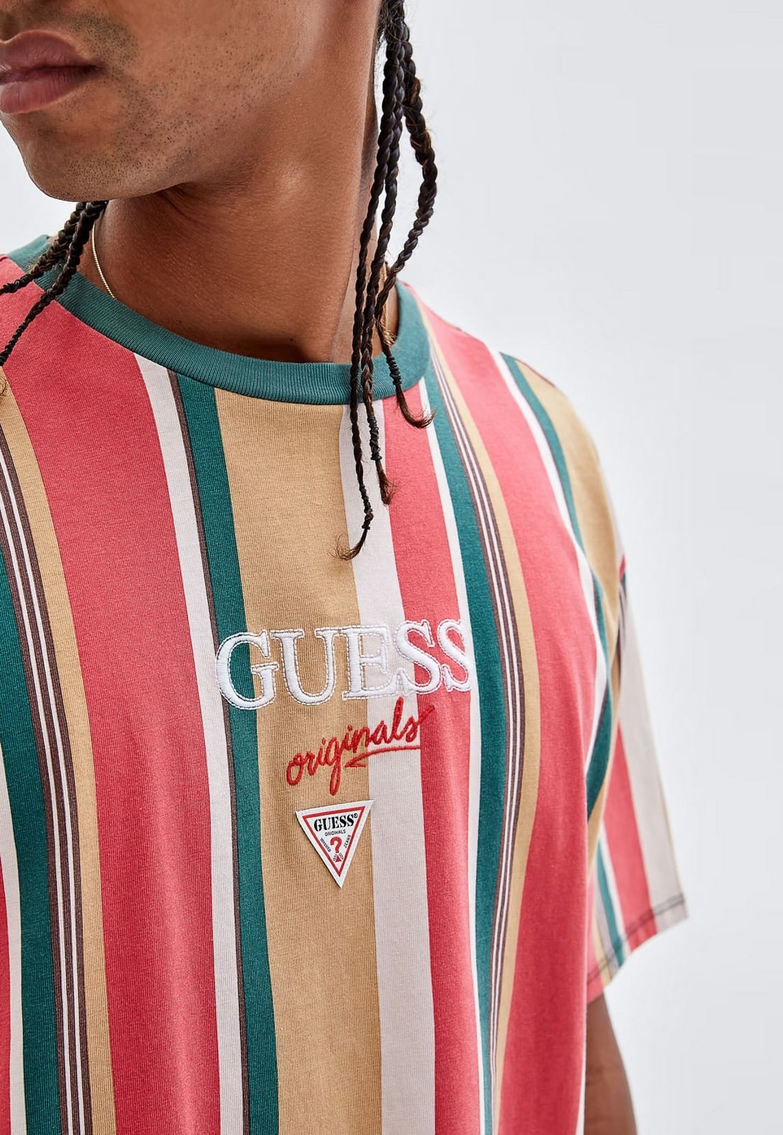 Camiseta Listrada Vertical Og Guess Laranja - Imagem 11