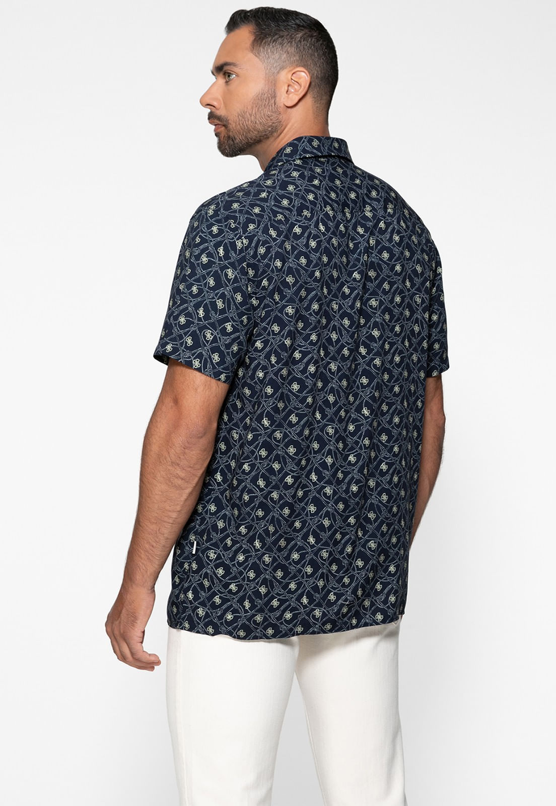 Camisa Eco Manga Curta Estampa 4g Azul Marinho - Imagem 14