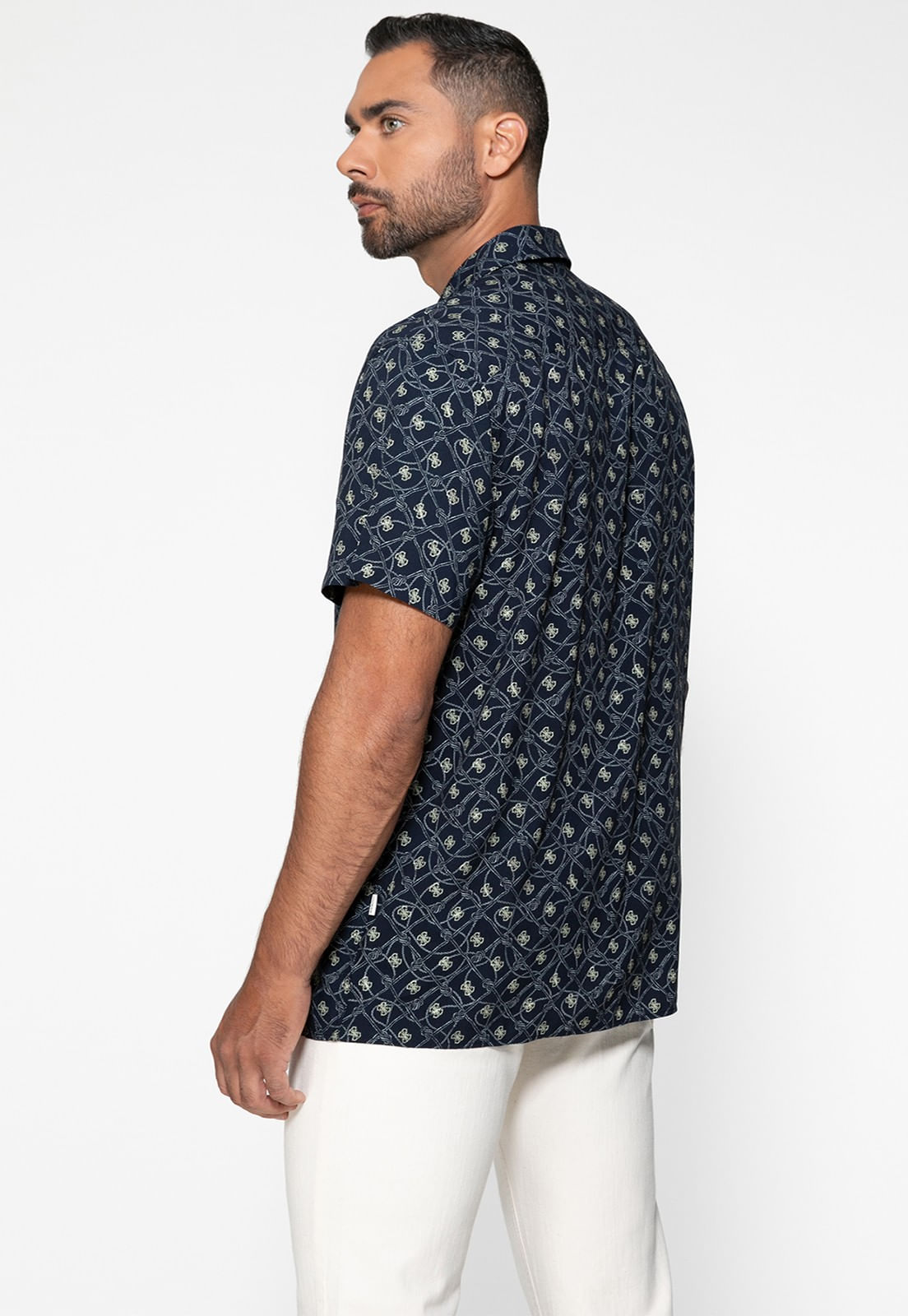 Camisa Eco Manga Curta Estampa 4g Azul Marinho - Imagem 32