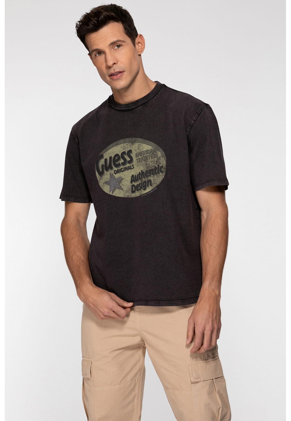 Camiseta Guess Originals Estonada Preto