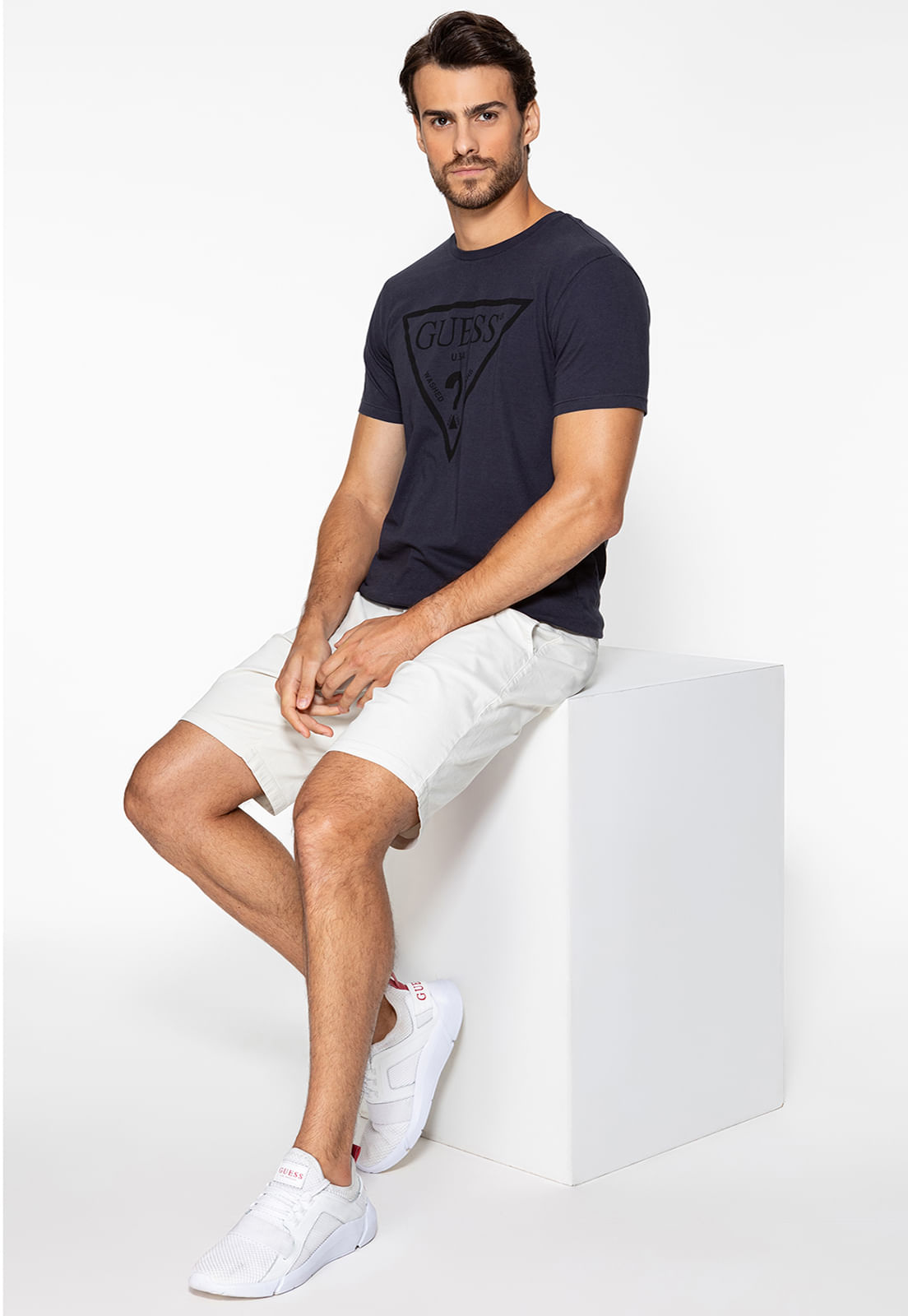 Bermuda Chino Guess Cinza Claro - Imagem 48