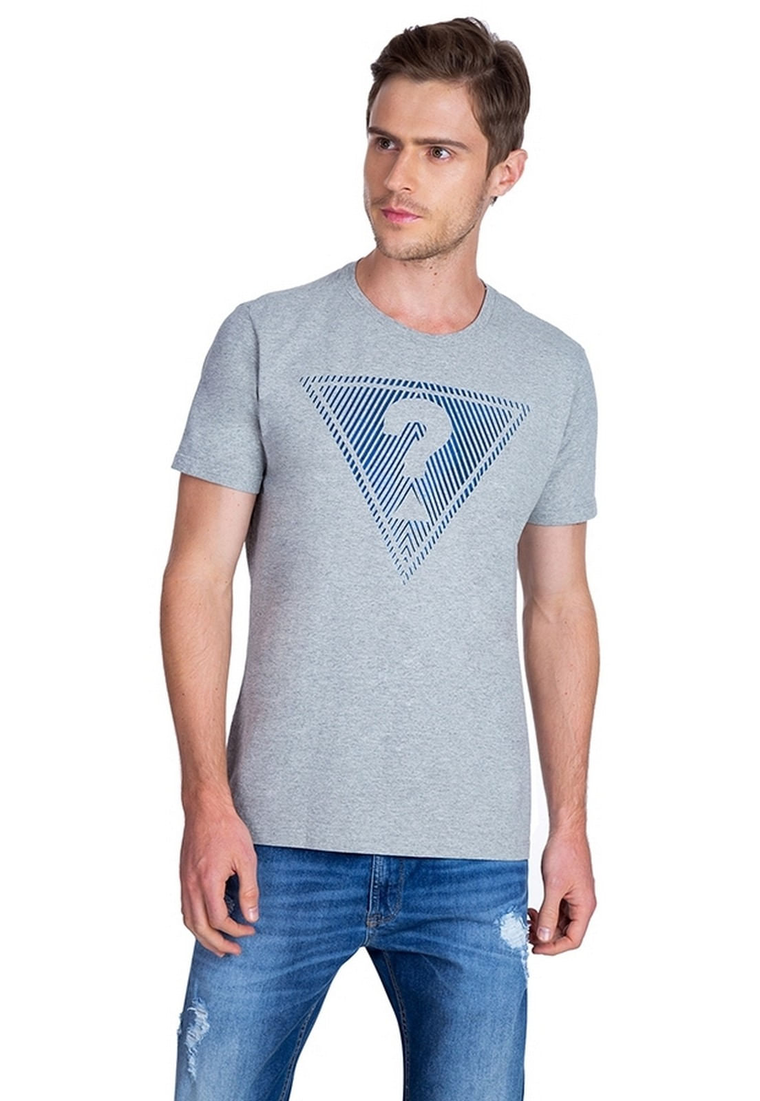 Camiseta Triangle Guess Cinza