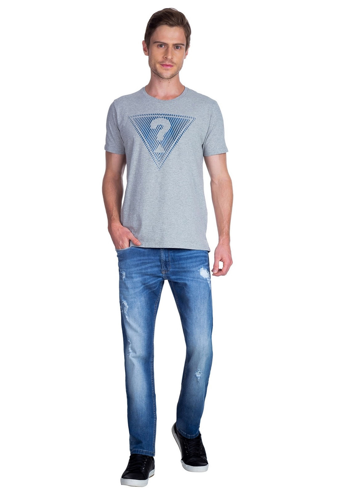 Camiseta Triangle Guess Cinza - Imagem 18