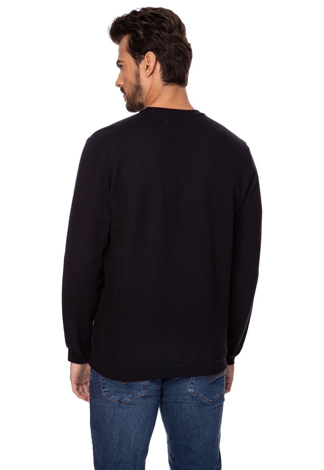 Blusa de Moletom Gola Careca Guess Preto - Imagem 16