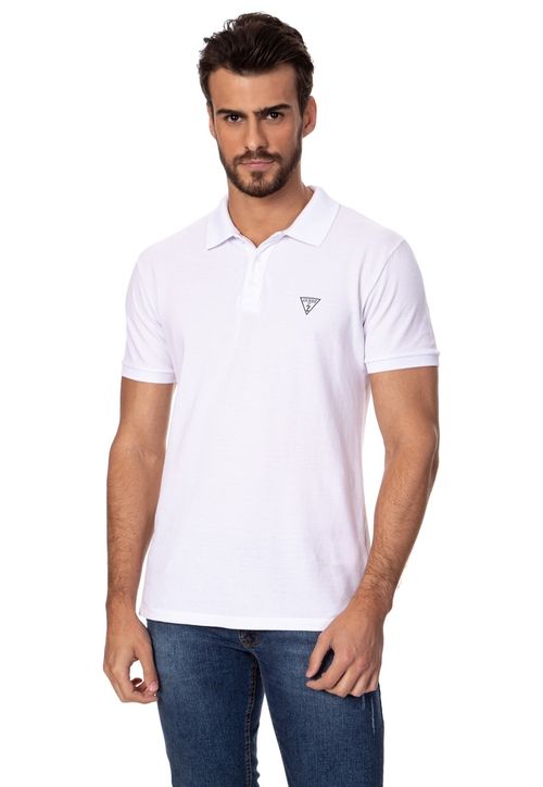 Camisa Polo Malha Carmel Guess Branco