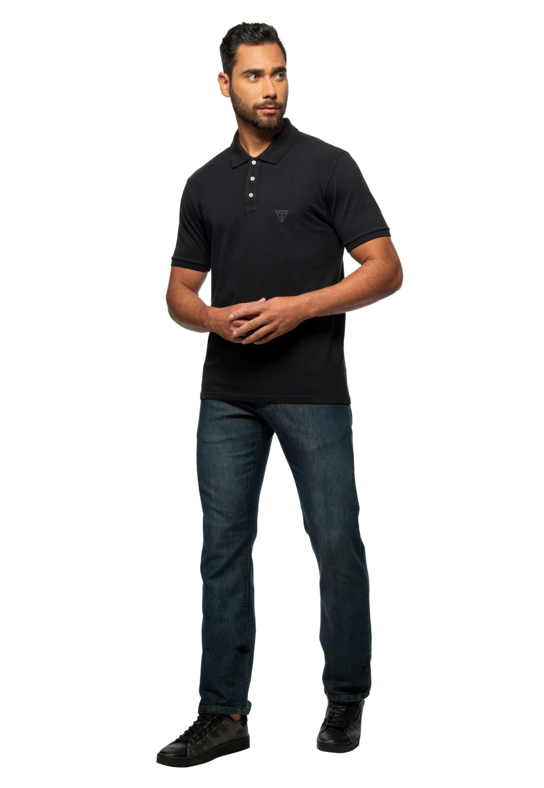 Camisa Polo Guess Basic Preto - Imagem 2