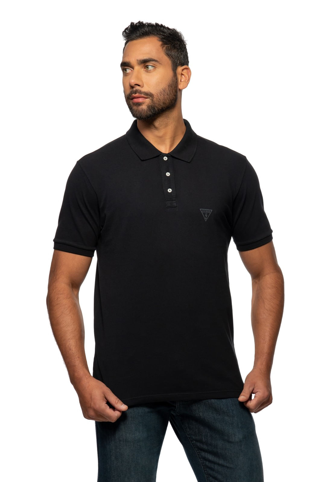 Camisa Polo Guess Basic Preto - Imagem 5