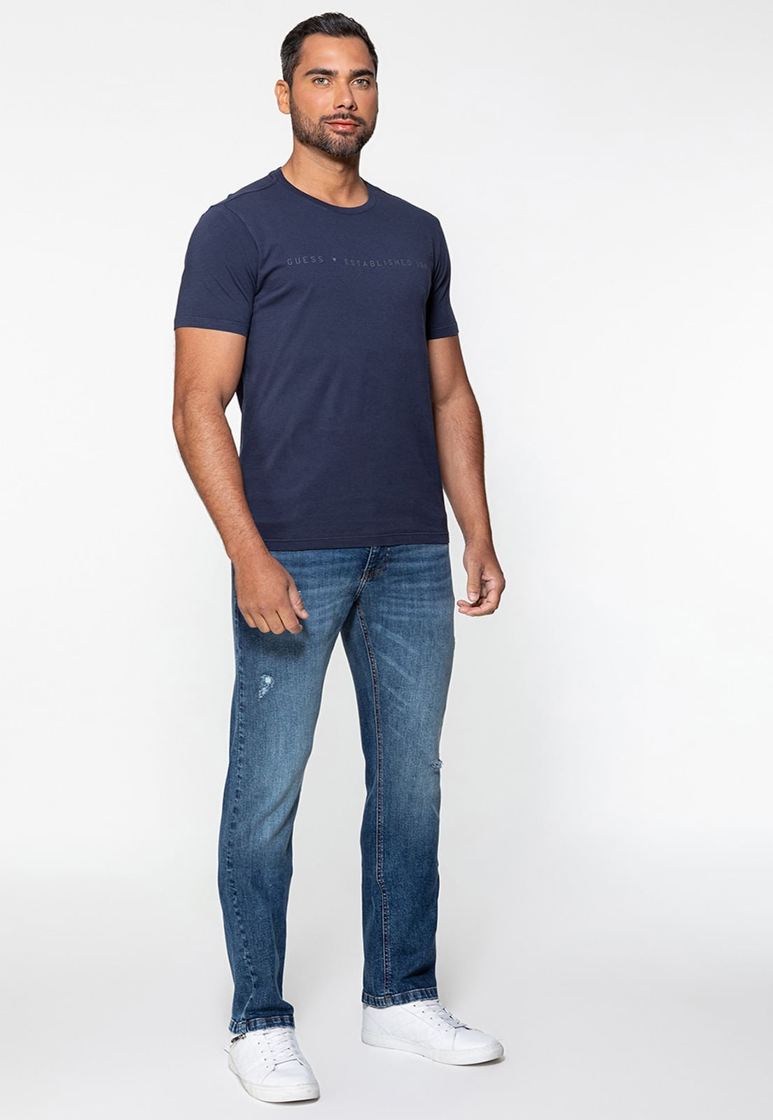 Camiseta Est 1981 Guess Azul Escuro - Imagem 2