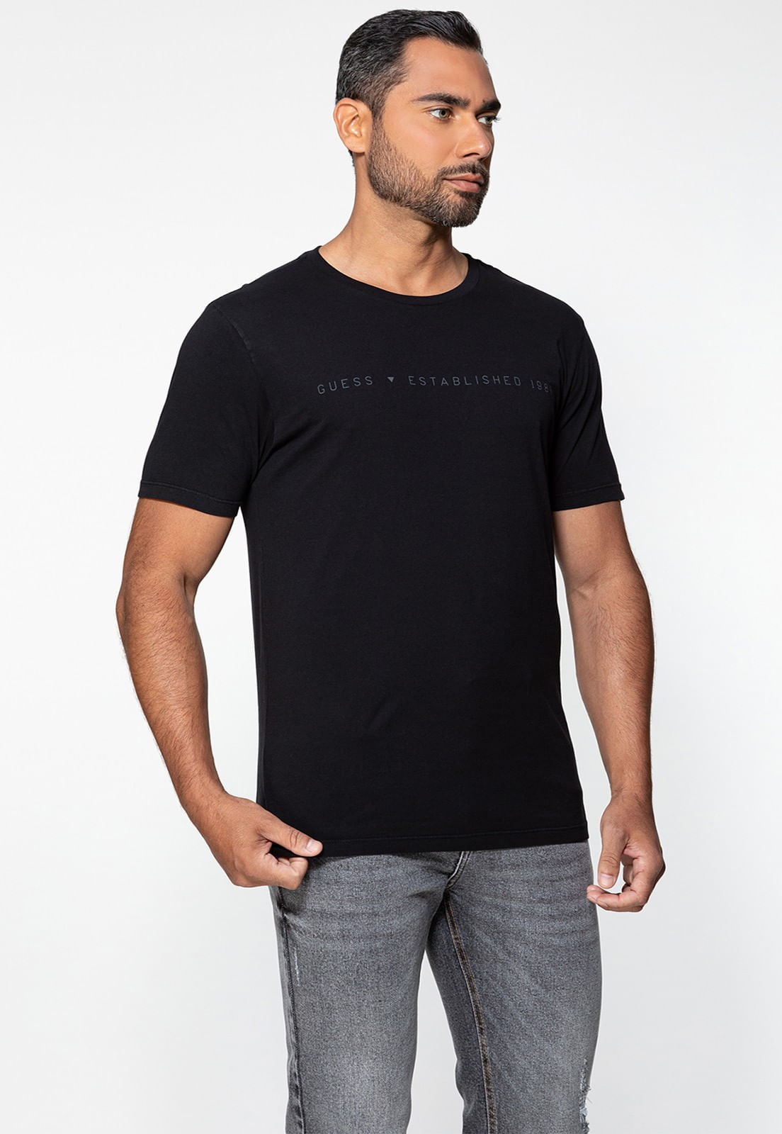Camiseta Est 1981 Guess Preto