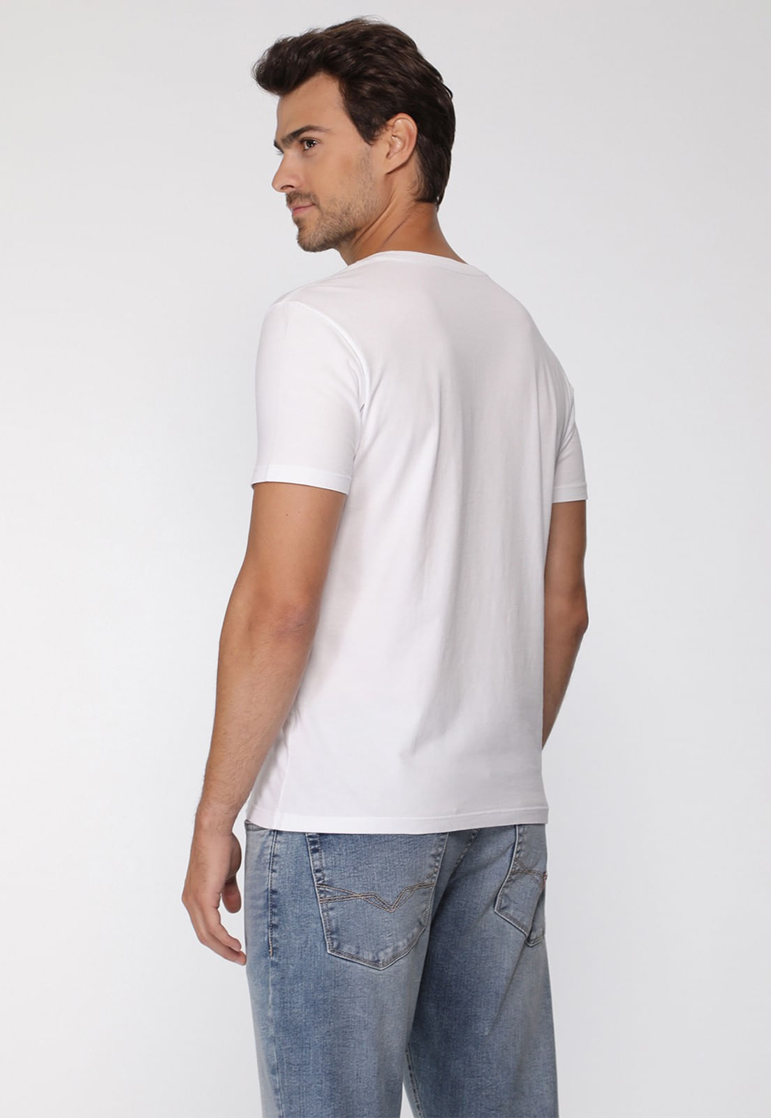 Camiseta Basic Gola C Branco - Imagem 4