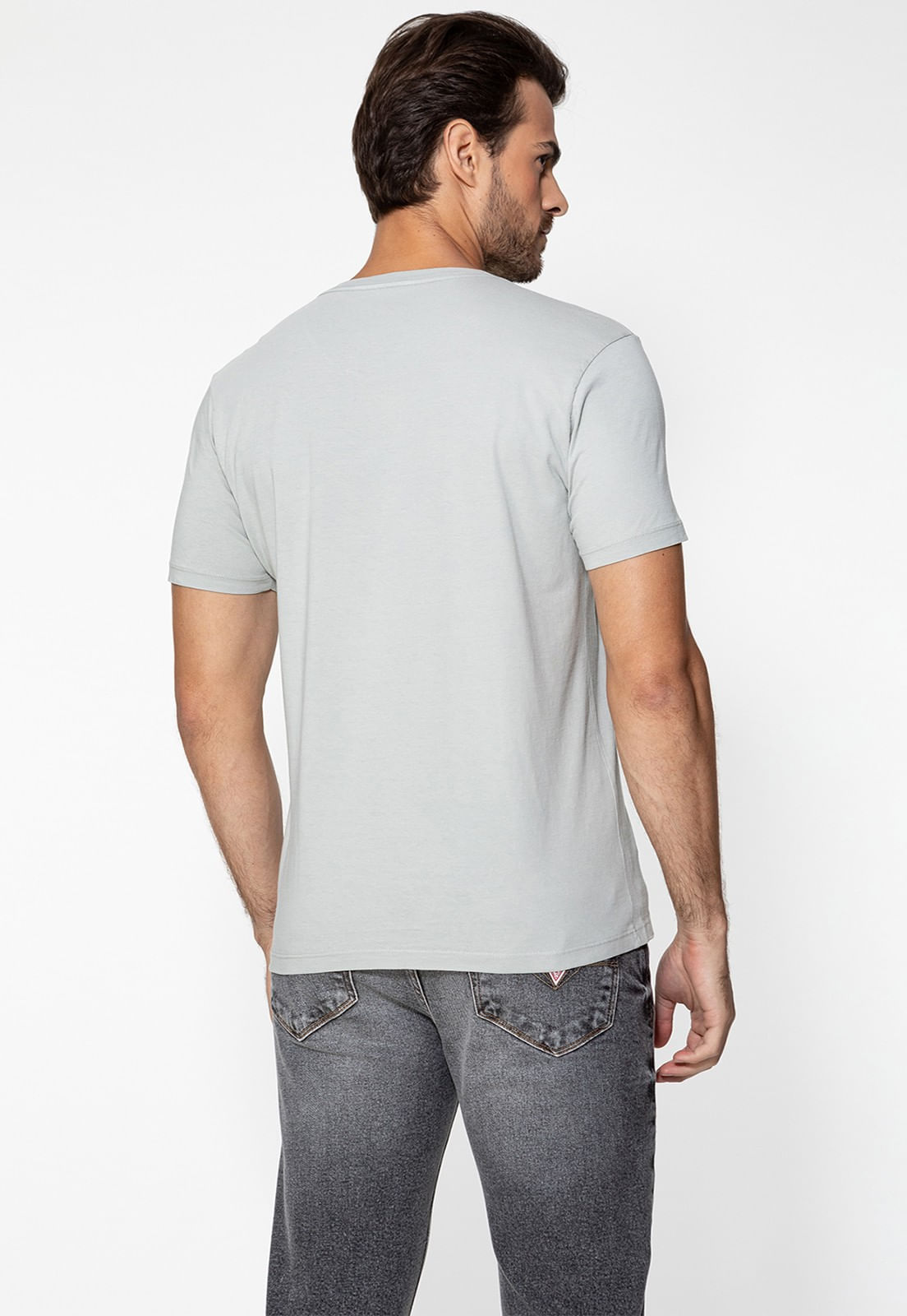 Camiseta Basic Gola C Cinza - Imagem 4