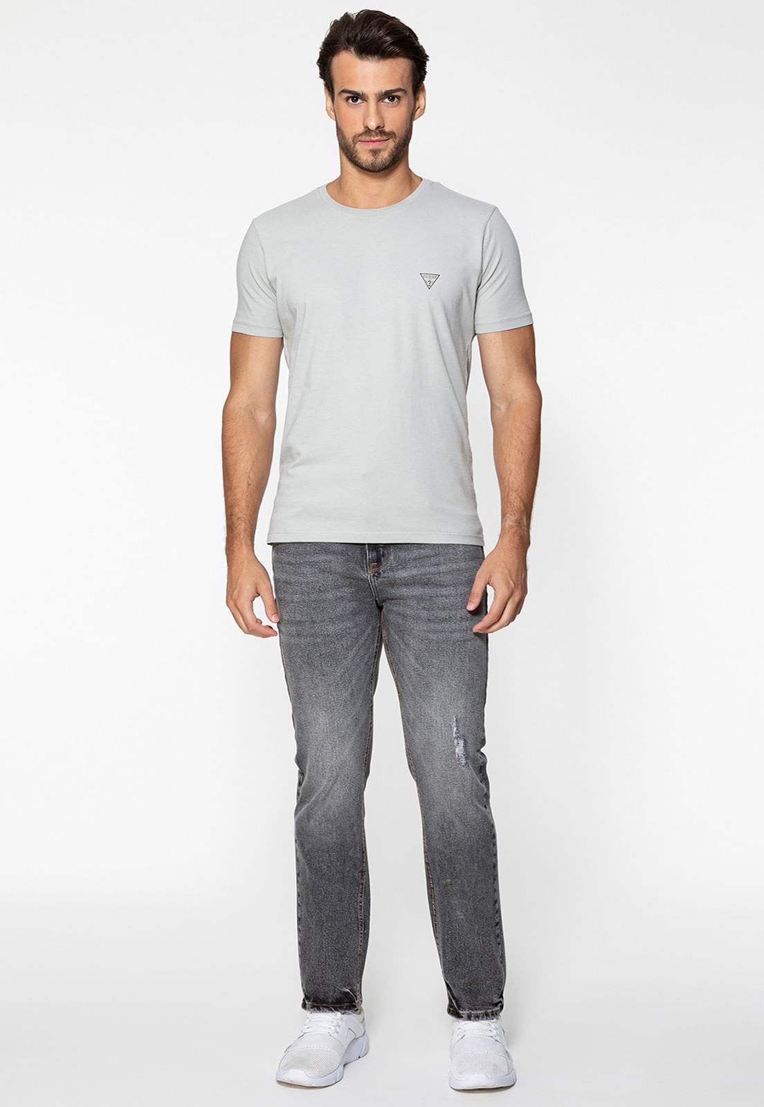 Camiseta Basic Gola C Cinza - Imagem 7