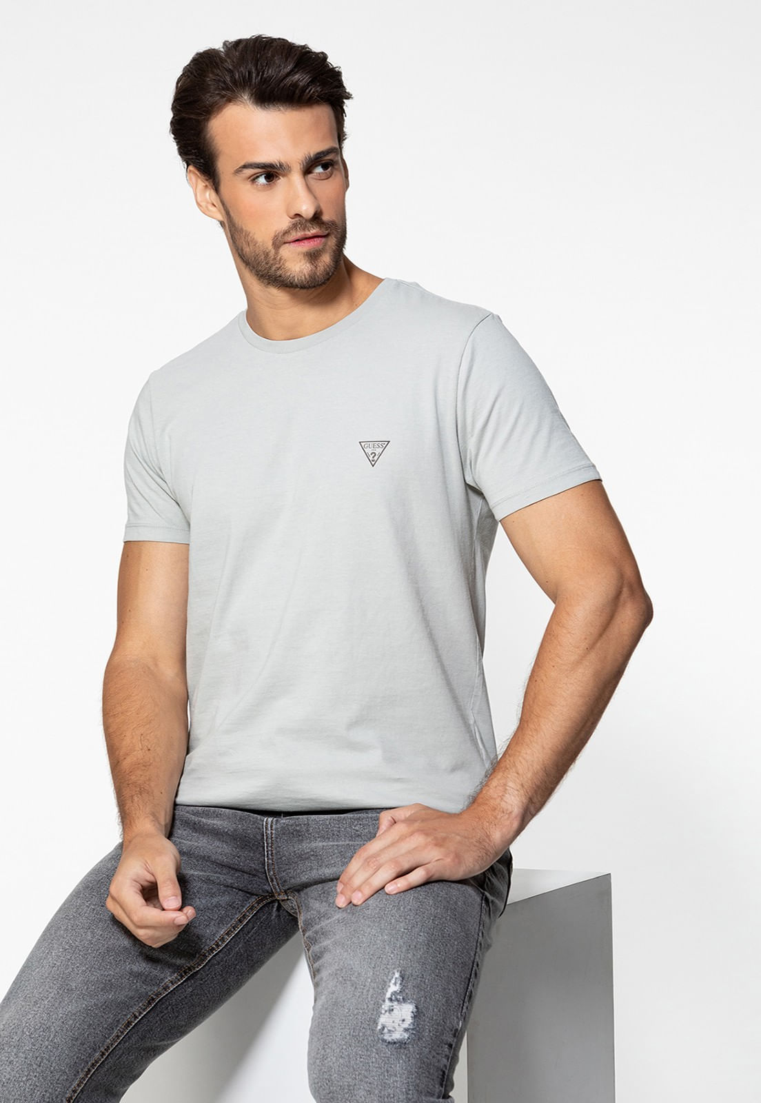 Camiseta Basic Gola C Cinza - Imagem 10