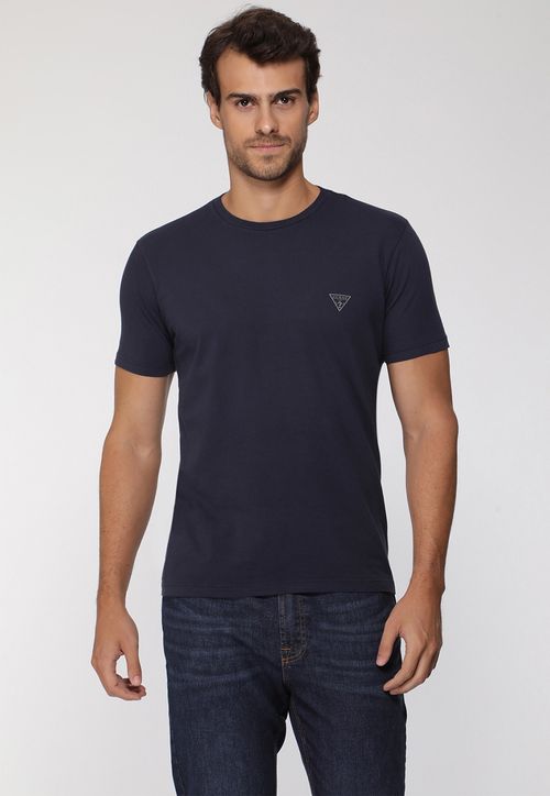 Camiseta Basic Gola C Azul Escuro