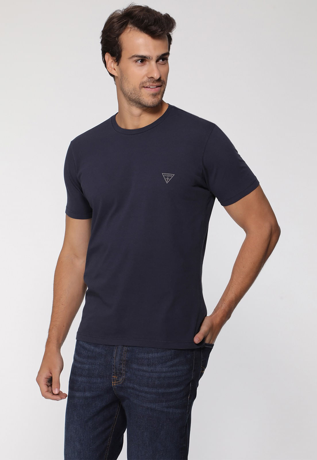 Camiseta Basic Gola C Azul Escuro - Imagem 13