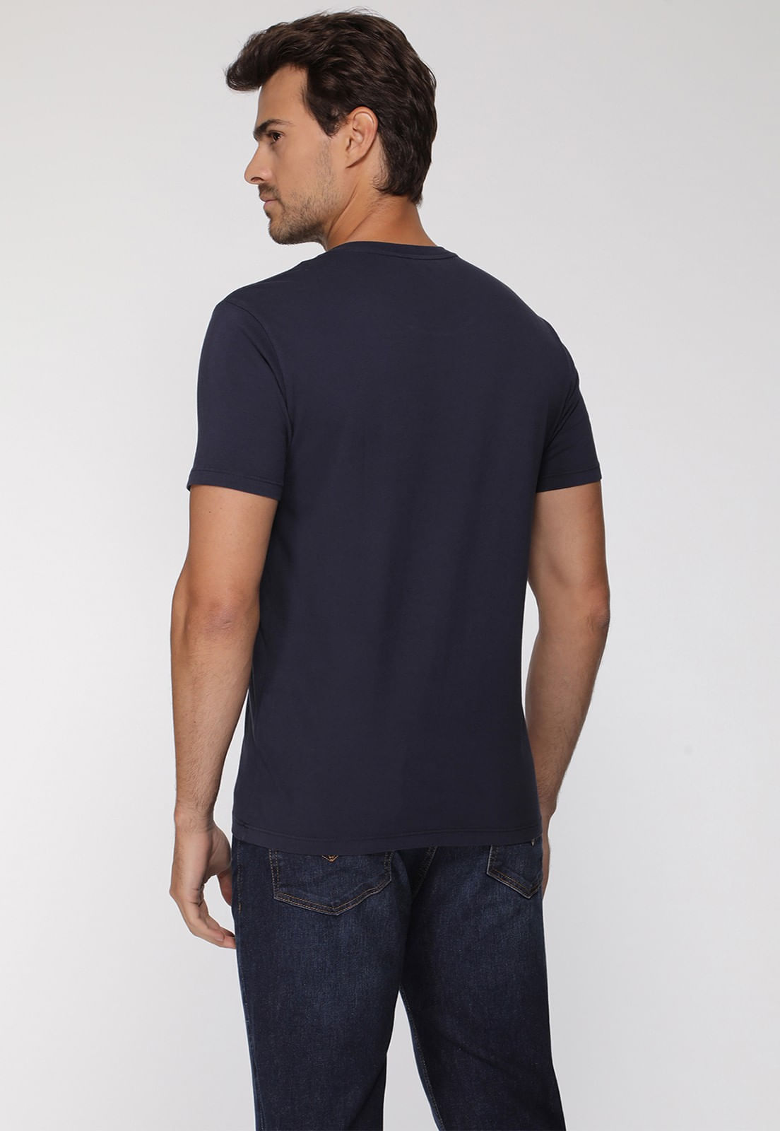 Camiseta Basic Gola C Azul Escuro - Imagem 32