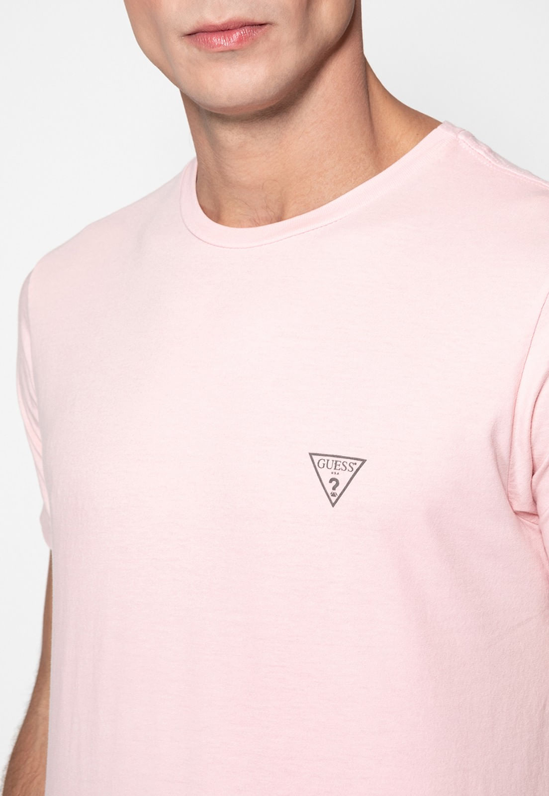 Camiseta Basic Gola C Rosa Claro - Imagem 8