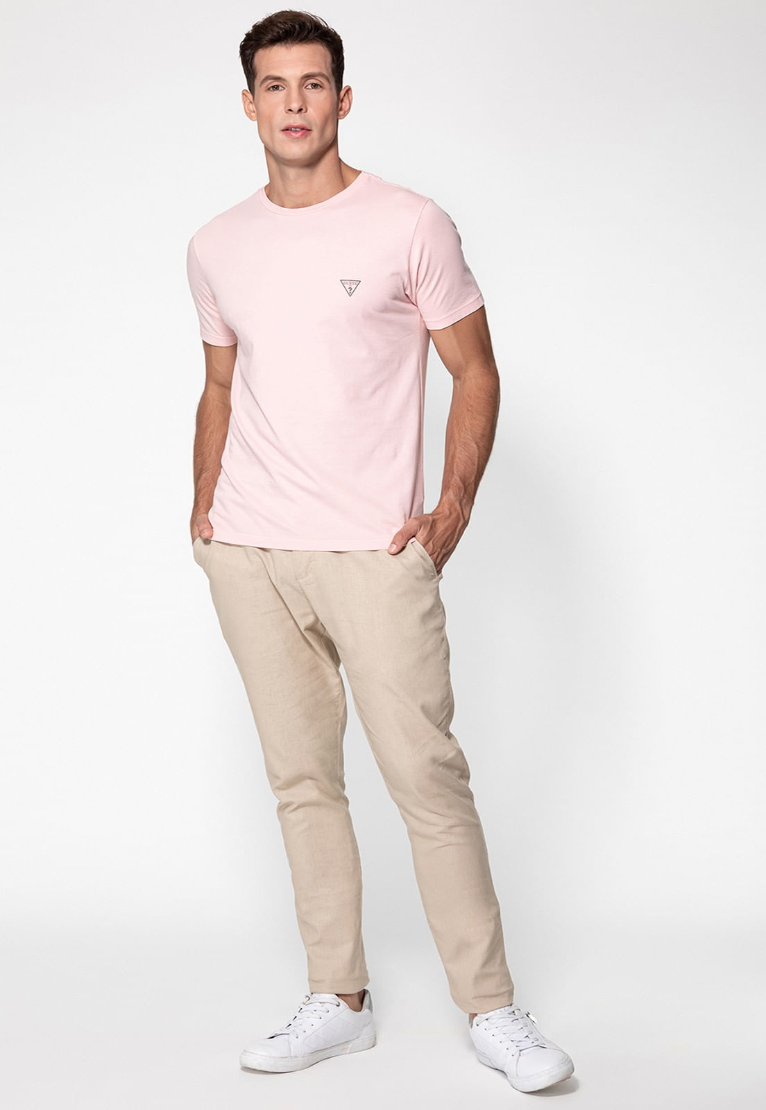 Camiseta Basic Gola C Rosa Claro - Imagem 17