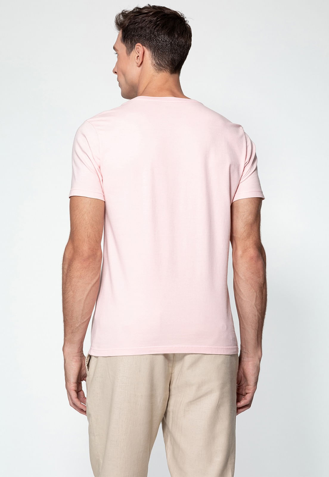 Camiseta Basic Gola C Rosa Claro - Imagem 24