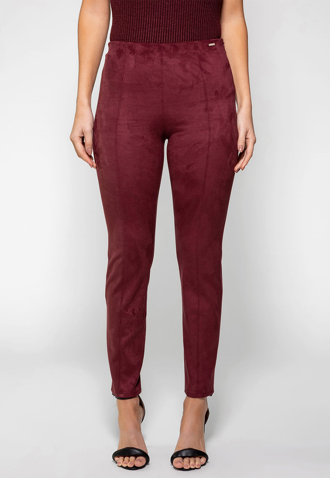Calça Skinny Suede Guess Bordô - Imagem 8