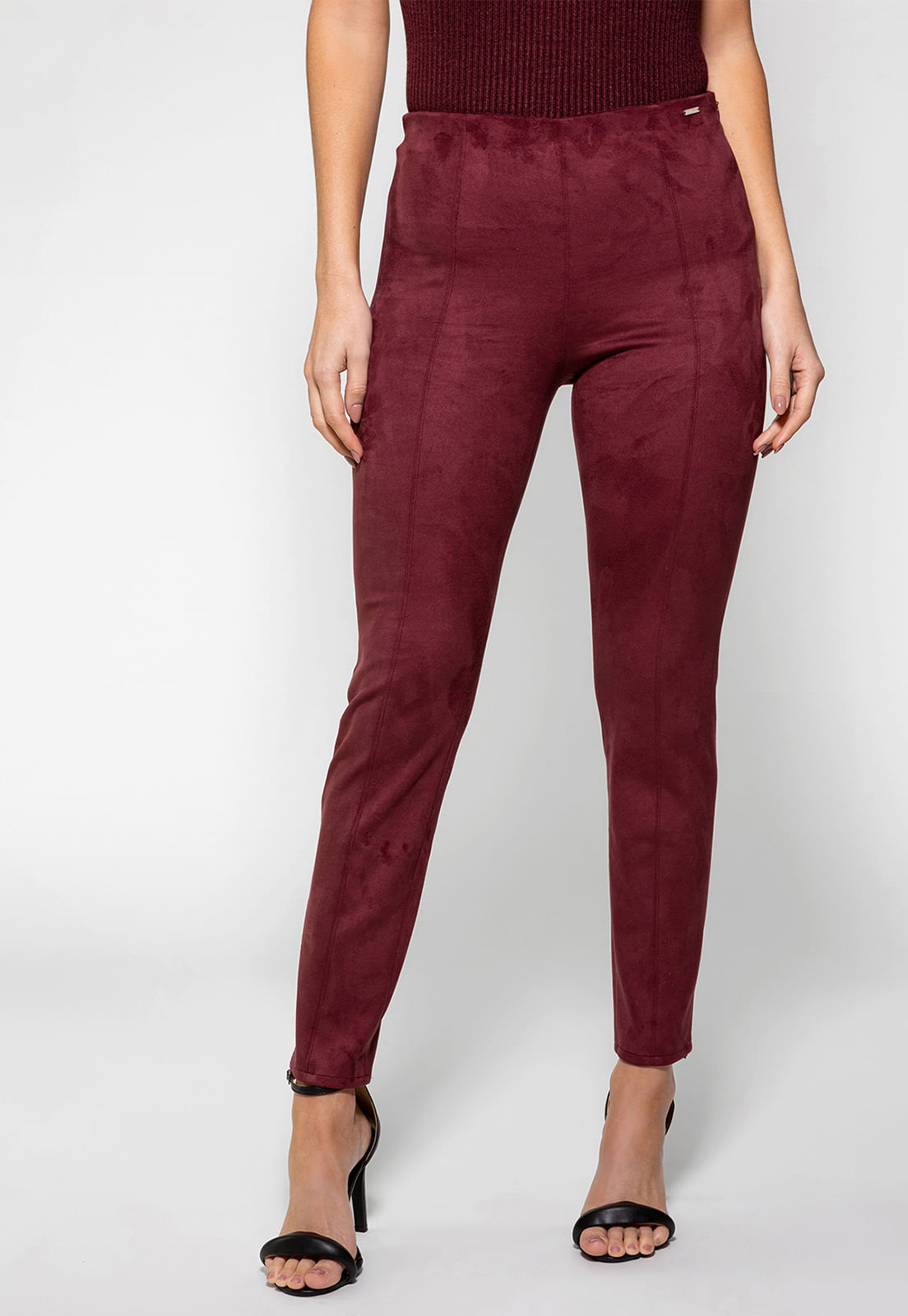 Calça Skinny Suede Guess Bordô - Imagem 16
