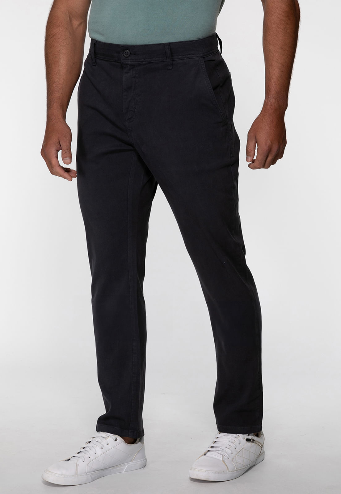 Calça Slim Canelada Cinza - Imagem 3