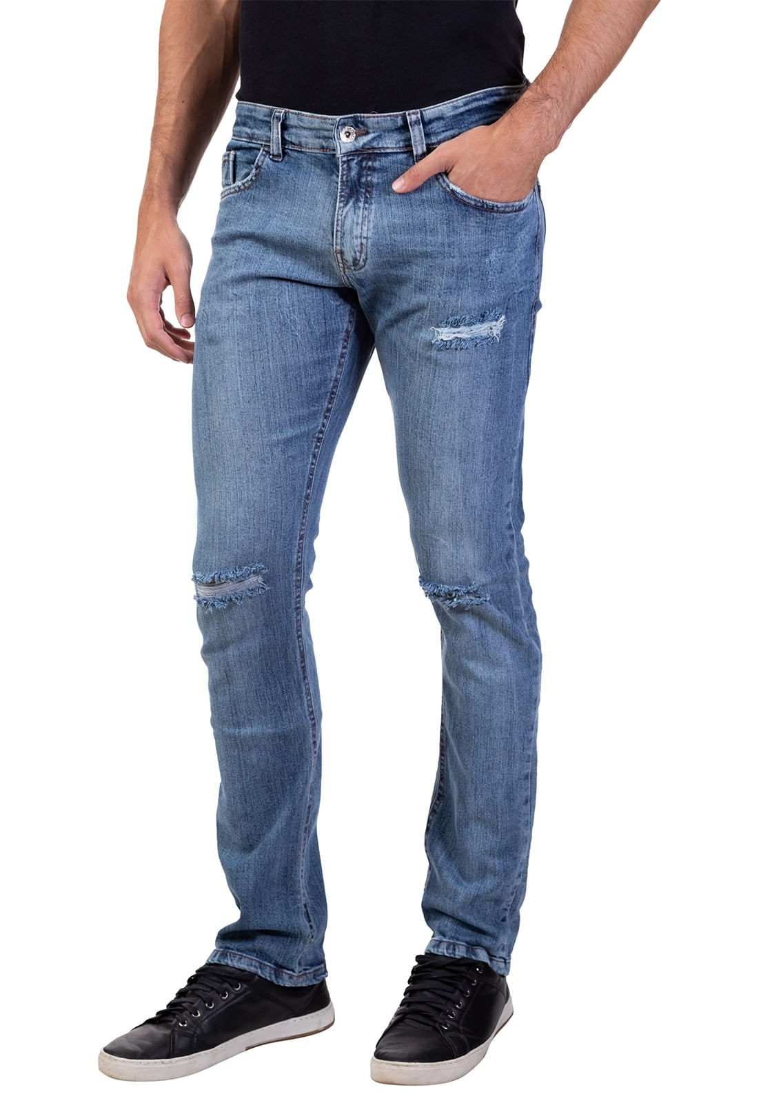 Calça Jeans Slim Straight Guess Azul