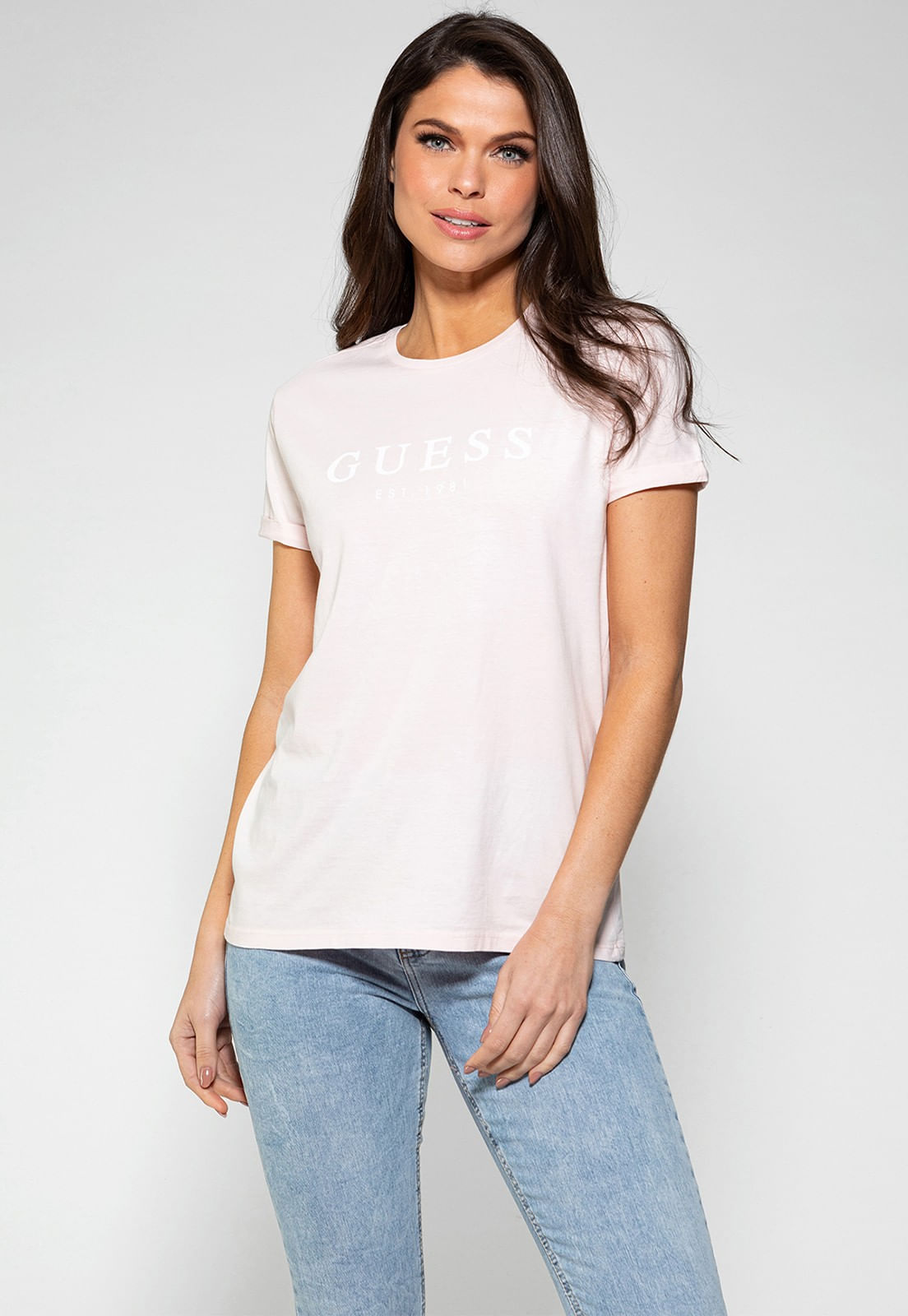 Camiseta Guess Escrita Est. 1981 Rosa Claro - Imagem 6