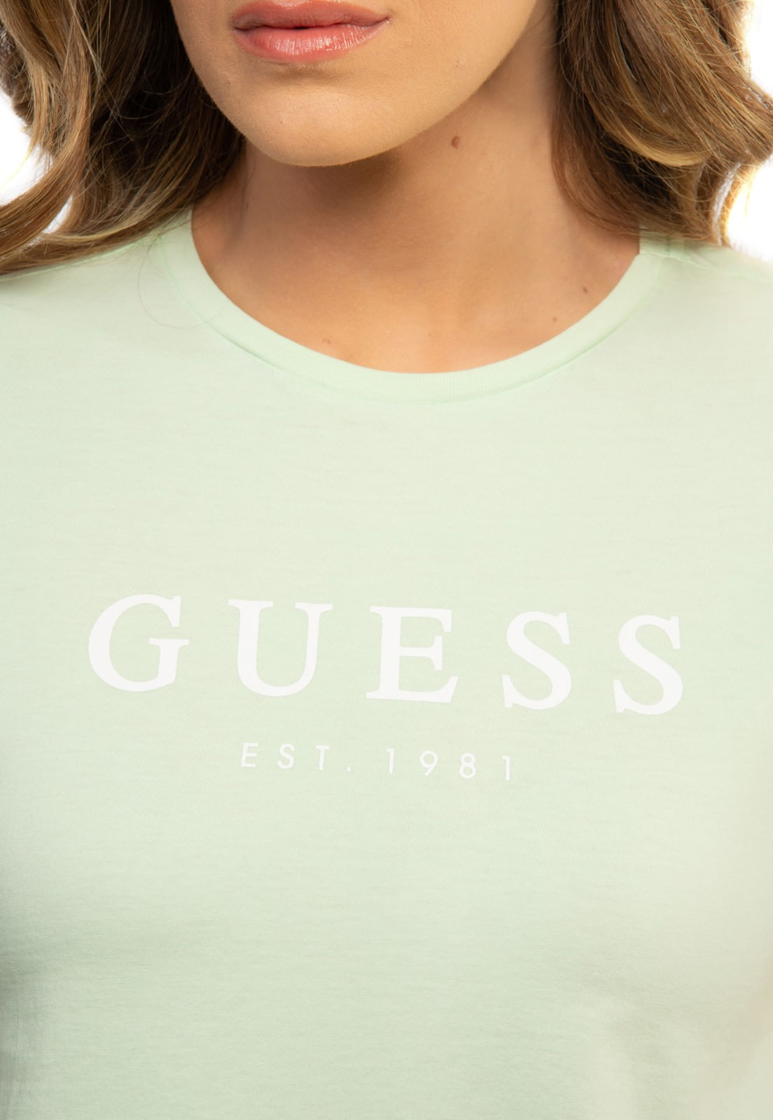 Camiseta Guess Escrita Est. 1981 Verde Água - Imagem 7
