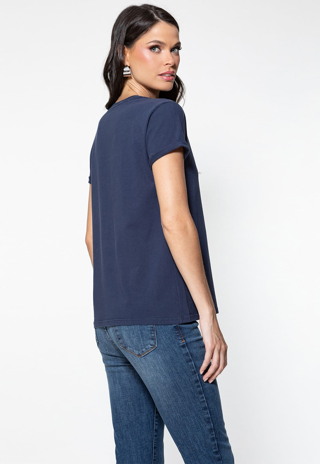 Camiseta Guess Escrita Est. 1981 Azul Escuro - Imagem 4