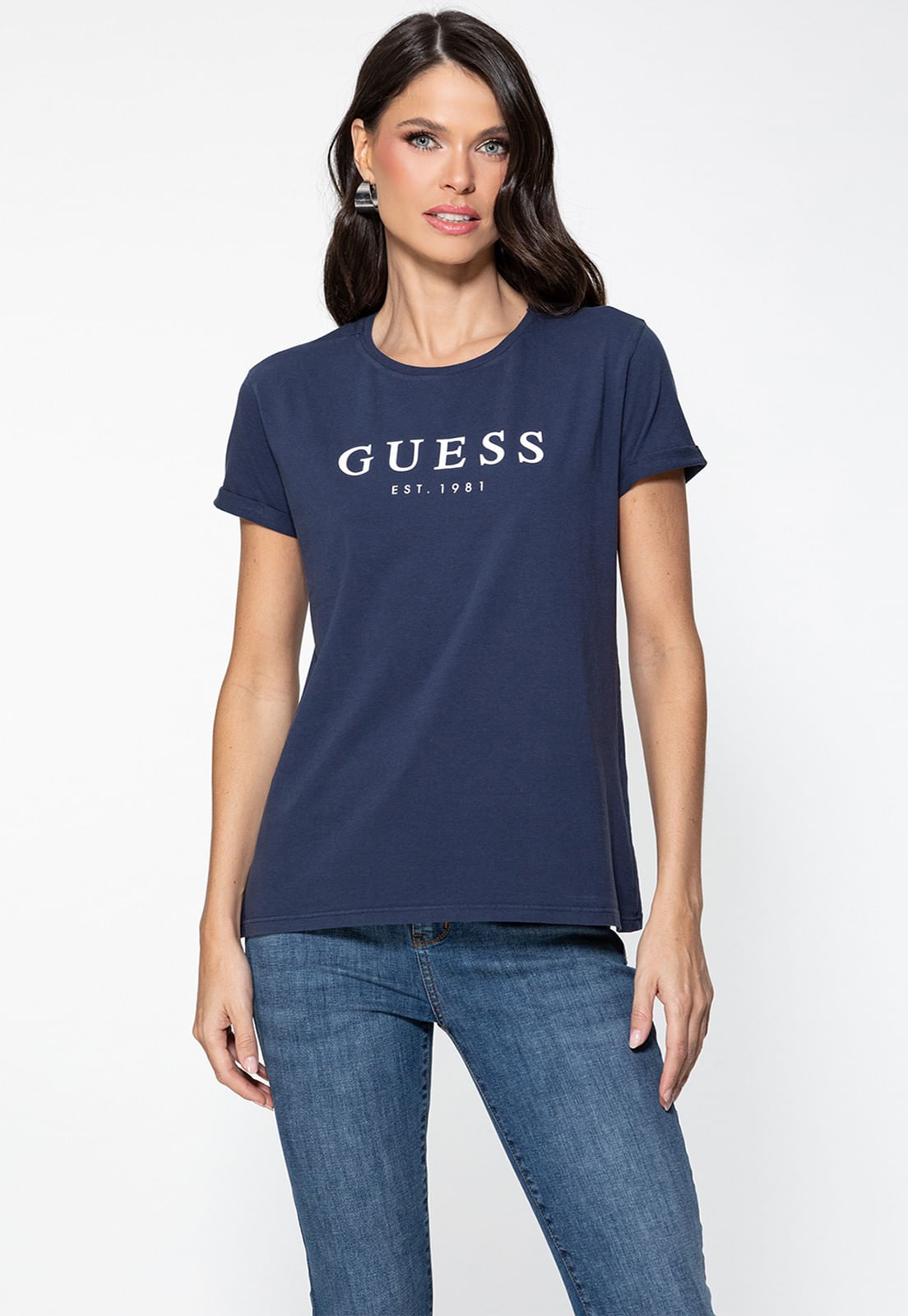 Camiseta Guess Escrita Est. 1981 Azul Escuro - Imagem 16