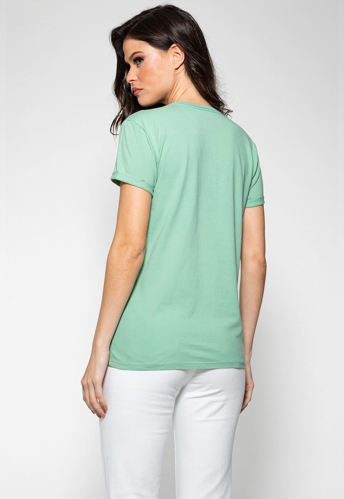 Camiseta Guess Escrita Est. 1981 Verde Claro - Imagem 9