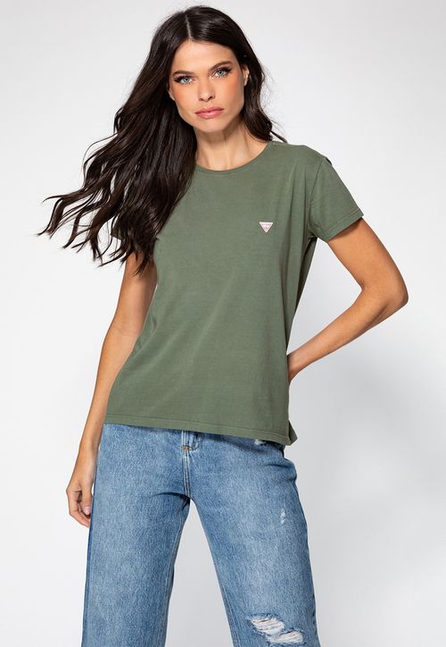 Camiseta Etiqueta Guess Triangulo Verde