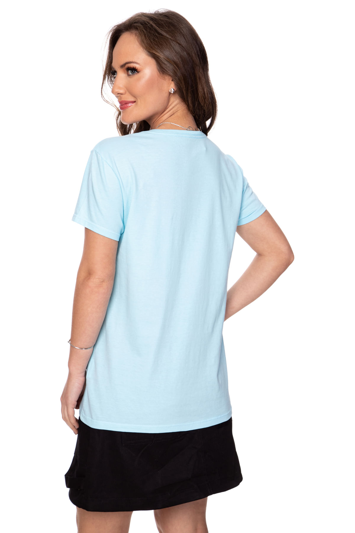 Camiseta Etiqueta Guess Triangulo Azul Claro - Imagem 3