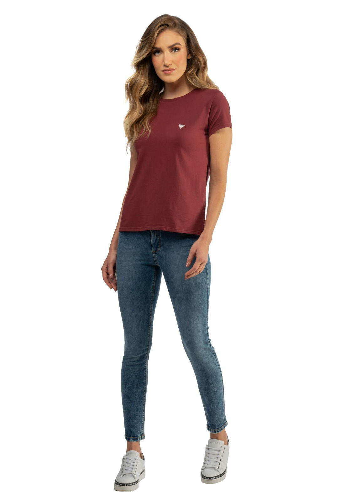 Camiseta Etiqueta Guess Triangulo Vinho - Imagem 2