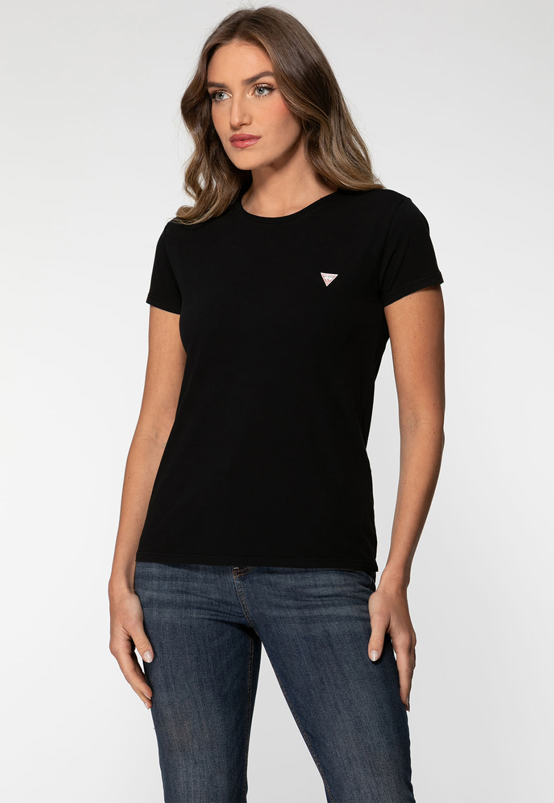Camiseta Etiqueta Guess Triangulo Preto - Imagem 11