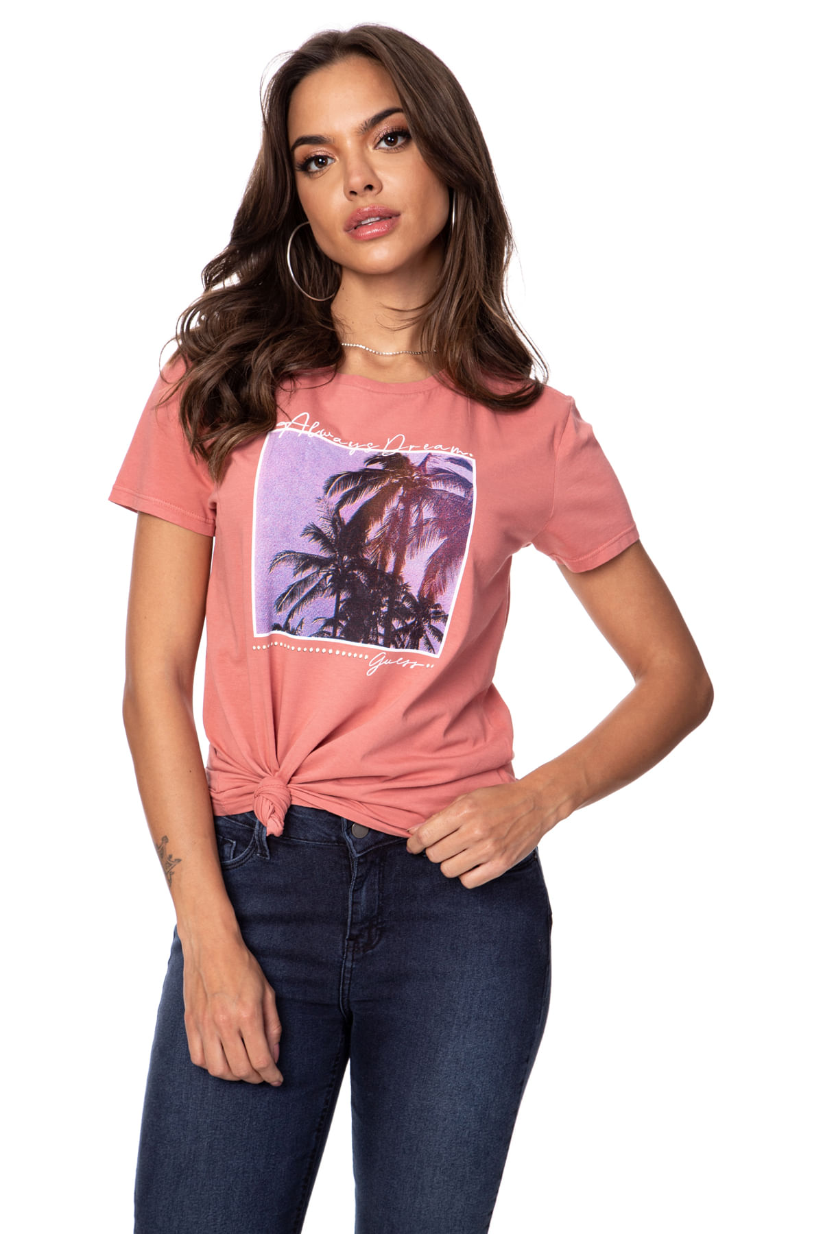 Camiseta Always Dream Guess Salmão - Imagem 10