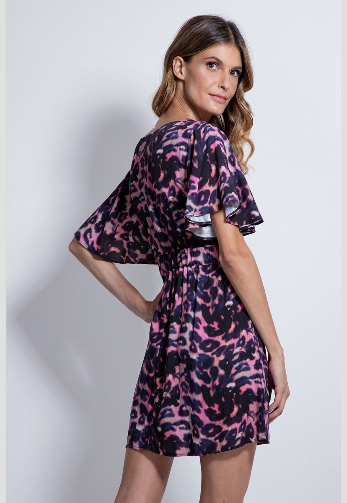 Vestido Est Onça Colorida Guess Branco - Imagem 3