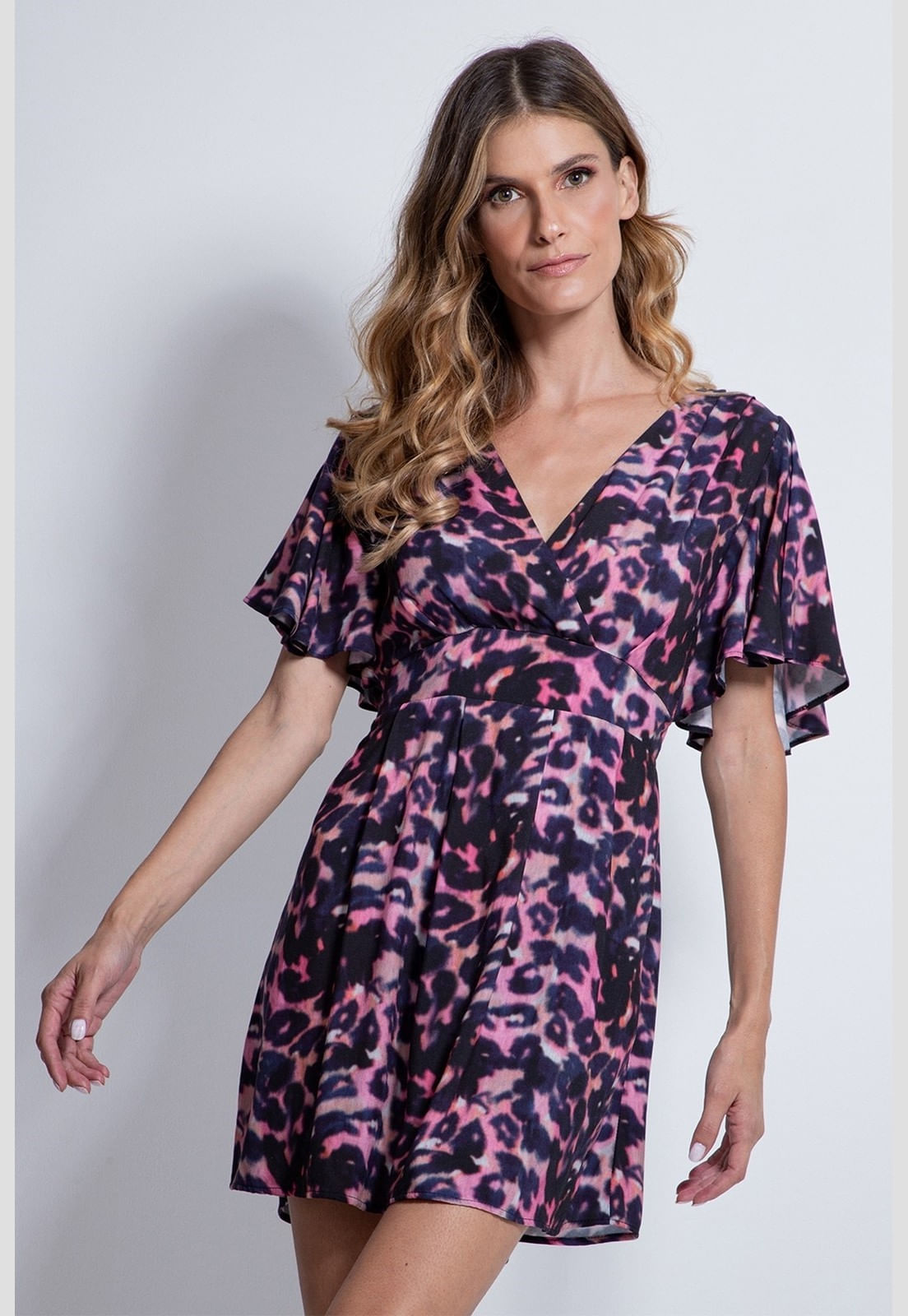 Vestido Est Onça Colorida Guess Branco - Imagem 10